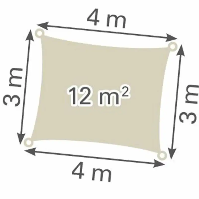 Voile d'Ombrage Solaire avec 200 LED - 3x4m - Crème
