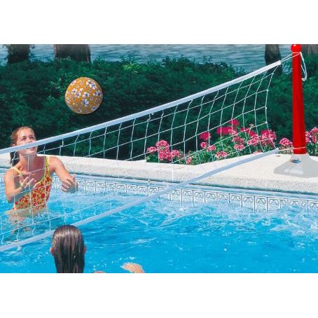Jeu de volley pieds lestés + 7m de filet bleu