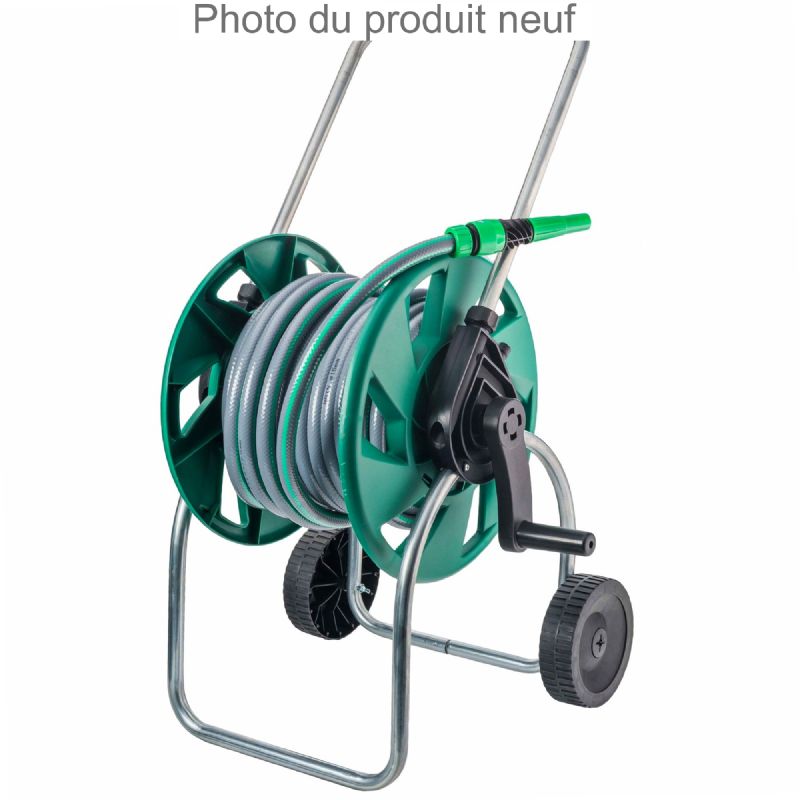 Dévidoir sur roues avec tuyau 15 mm 20 m